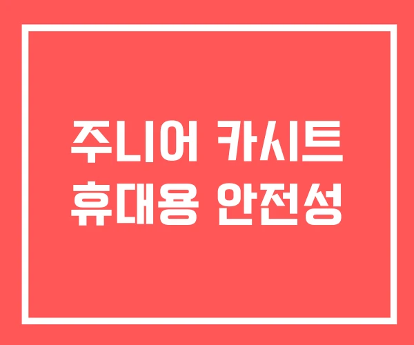 주니어 카시트 휴대용 안전성