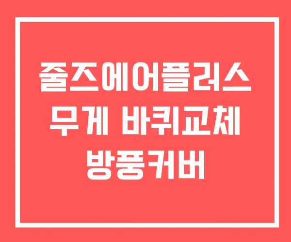 줄즈에어플러스 무게 바퀴교체 방풍커버