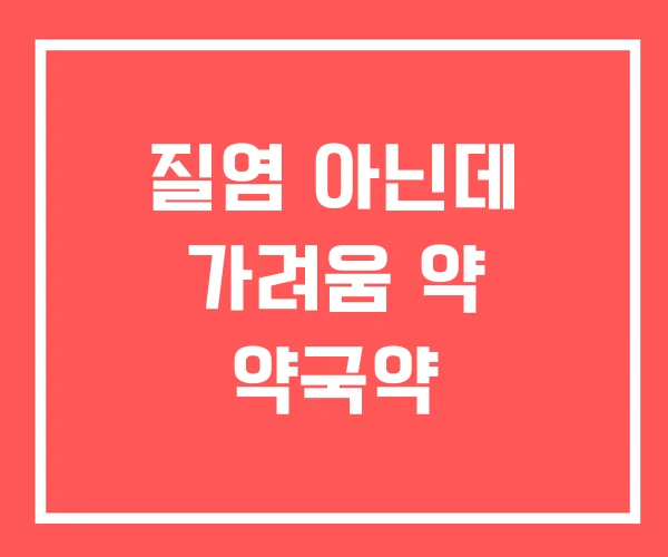 질염 아닌데 가려움 약 약국약