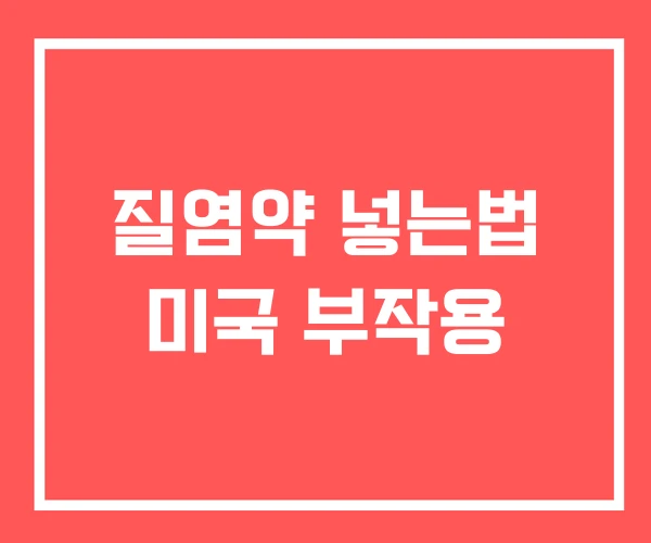 질염약 넣는법 미국 부작용