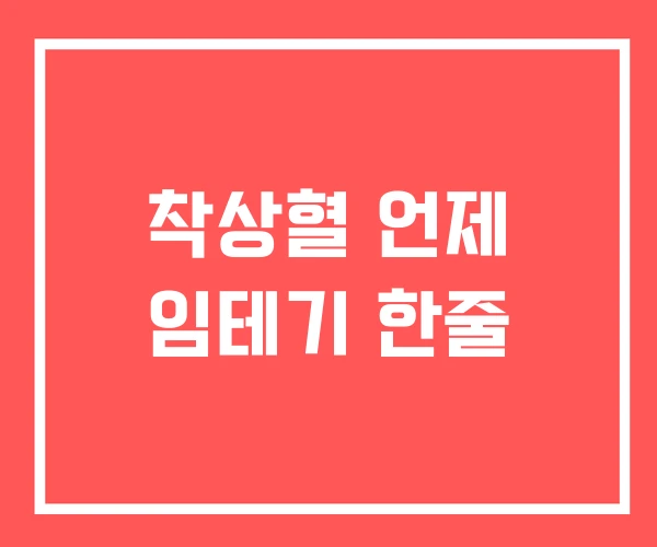 착상혈 언제 임테기 한줄