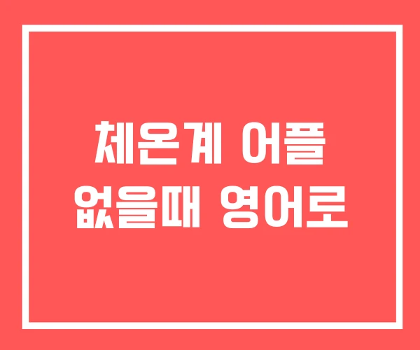 체온계 어플 없을때 영어로