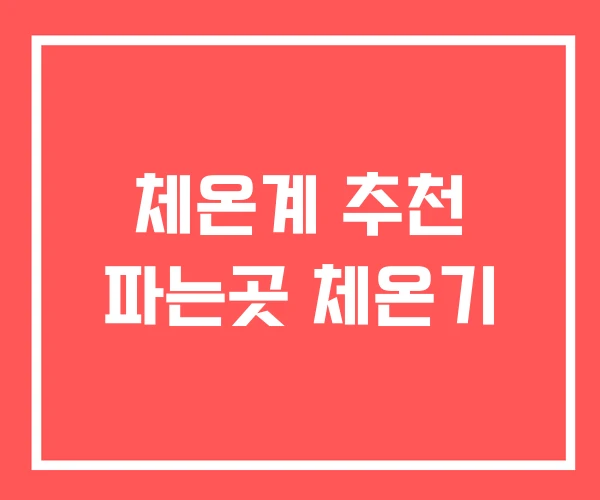 체온계 추천 파는곳 체온기