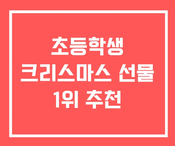 초등학생 크리스마스 선물 1위 추천