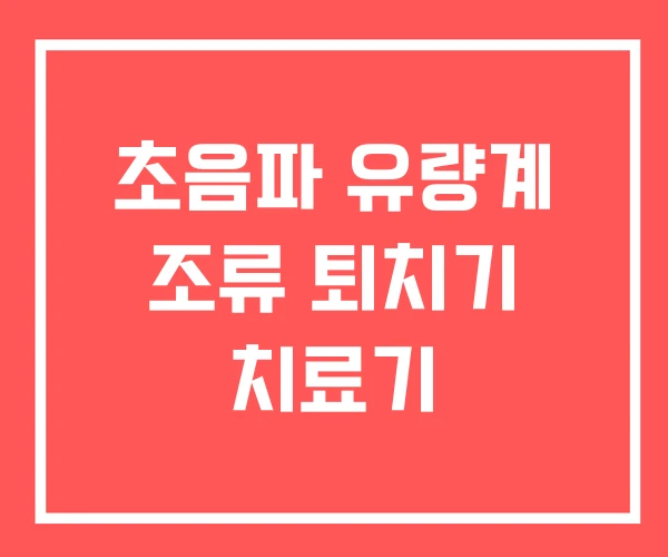 초음파 유량계 조류 퇴치기 치료기