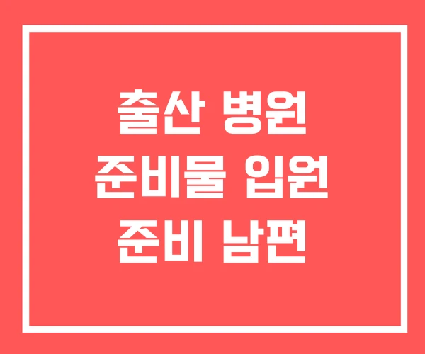 출산 병원 준비물 입원 준비 남편