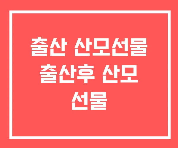 출산 산모선물 출산후 산모 선물