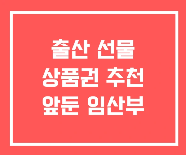 출산 선물 상품권 추천 앞둔 임산부