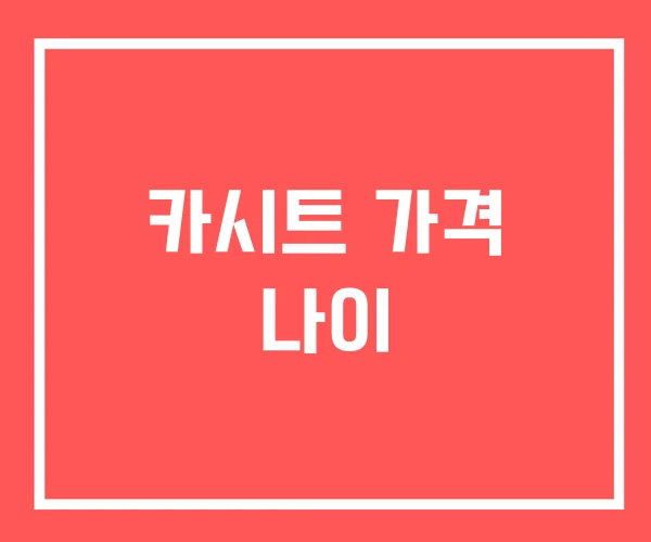 카시트 가격 나이