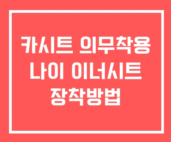 카시트 의무착용 나이 이너시트 장착방법