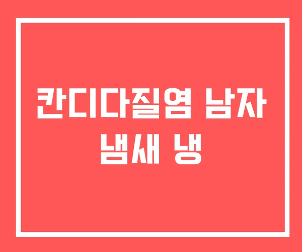칸디다질염 남자 냄새 냉