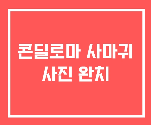 콘딜로마 사마귀 사진 완치