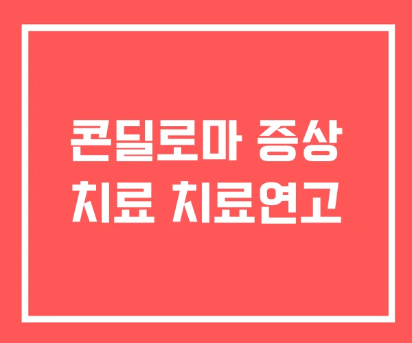 콘딜로마 증상 치료 치료연고