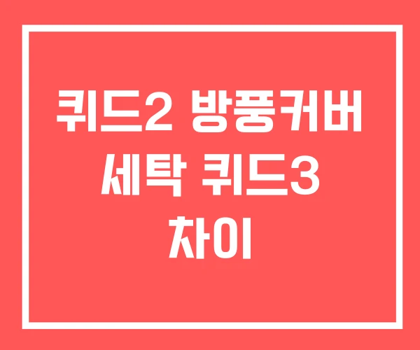 퀴드2 방풍커버 세탁 퀴드3 차이