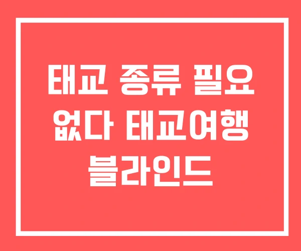 태교 종류 필요 없다 태교여행 블라인드