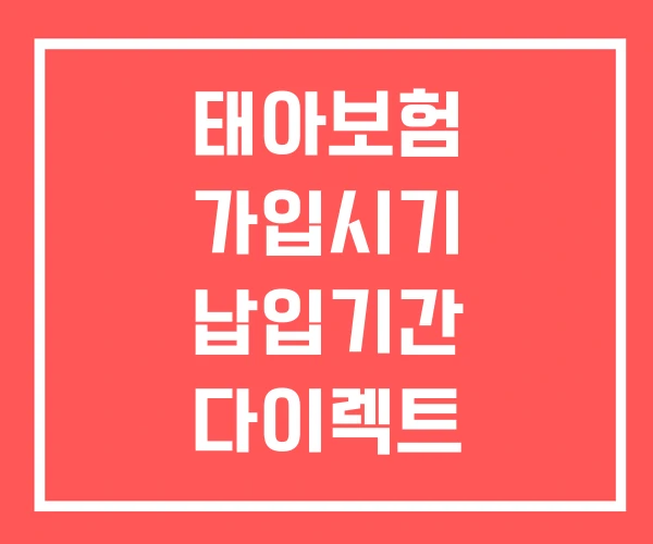 태아보험 가입시기 납입기간 다이렉트