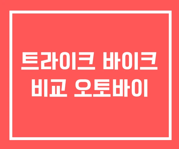 트라이크 바이크 비교 오토바이