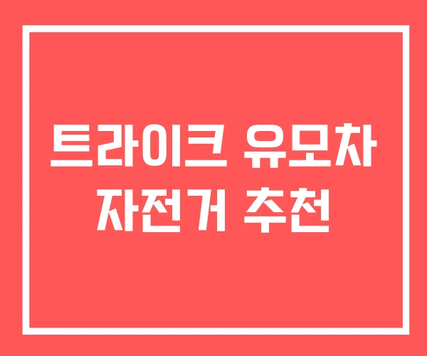 트라이크 유모차 자전거 추천
