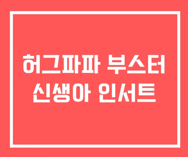 허그파파 부스터 신생아 인서트