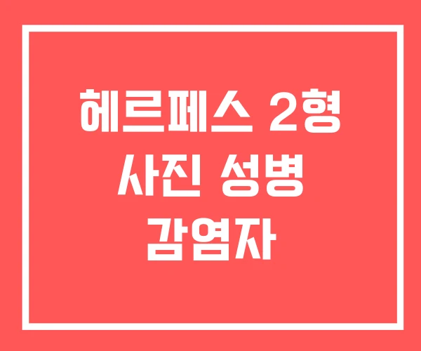 헤르페스 2형 사진 성병 감염자