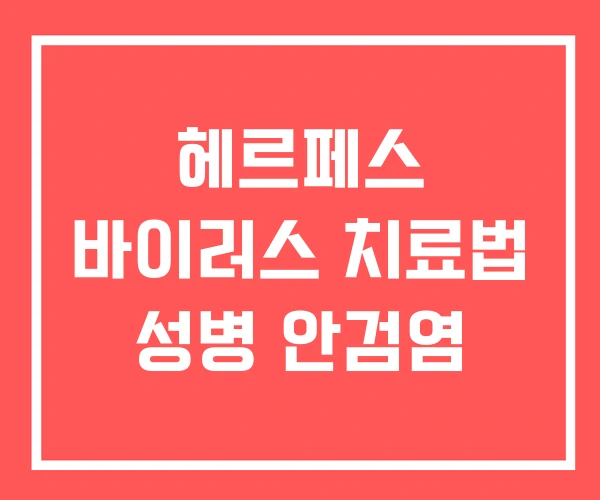 헤르페스 바이러스 치료법 성병 안검염