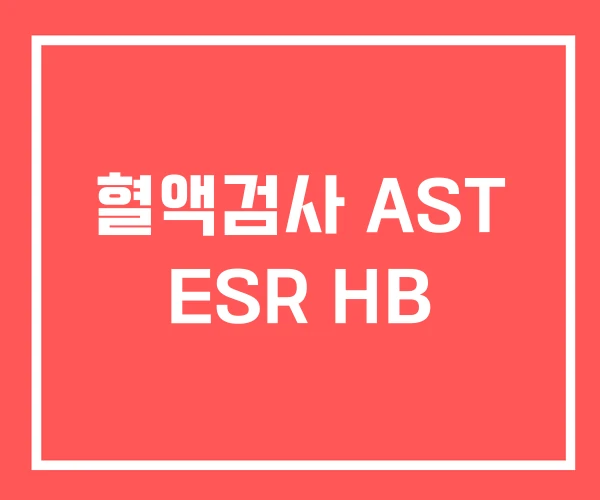 혈액검사 AST ESR HB