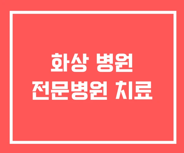 화상 병원 전문병원 치료