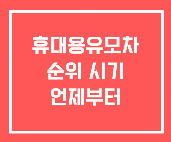 휴대용유모차 순위 시기 언제부터