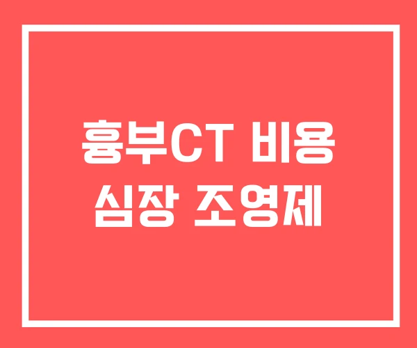 흉부CT 비용 심장 조영제