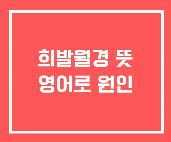 희발월경 뜻 영어로 원인