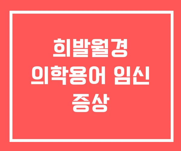 희발월경 의학용어 임신 증상