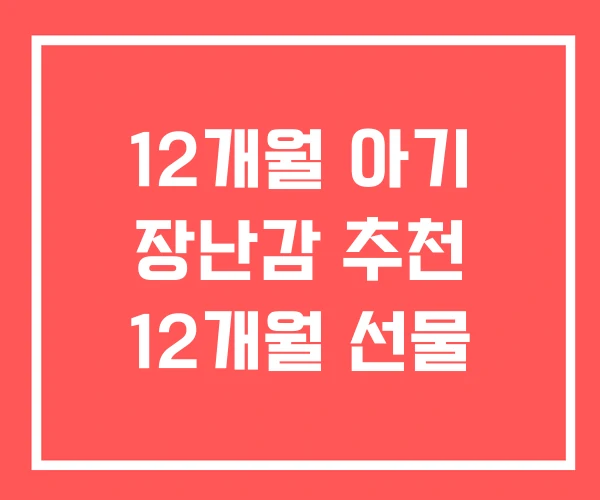 12개월 아기 장난감 추천 12개월 선물