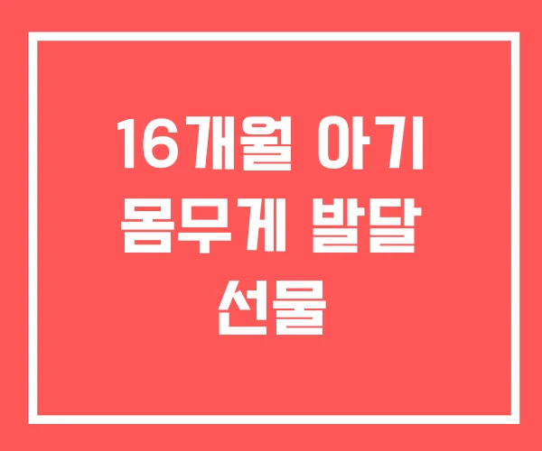 16개월 아기 몸무게 발달 선물