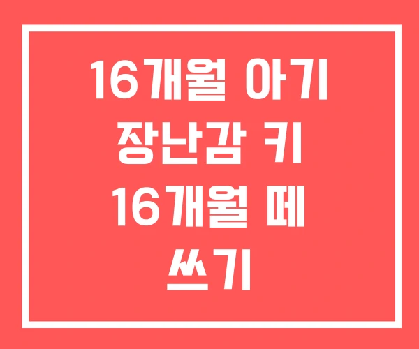 16개월 아기 장난감 키 16개월 떼 쓰기