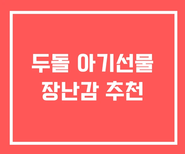 두돌 아기선물 장난감 추천