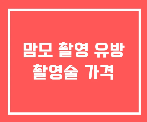 맘모 촬영 유방 촬영술 가격