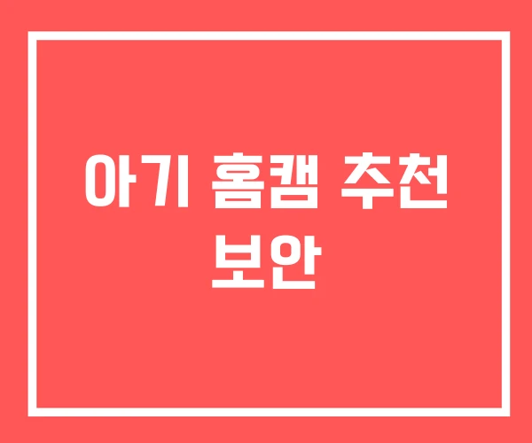 아기 홈캠 추천 보안