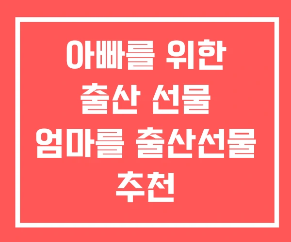 아빠를 위한 출산 선물 엄마를 출산선물 추천