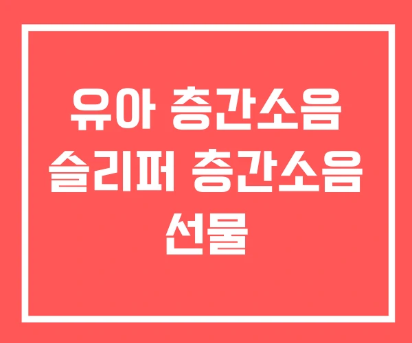 유아 층간소음 슬리퍼 층간소음 선물