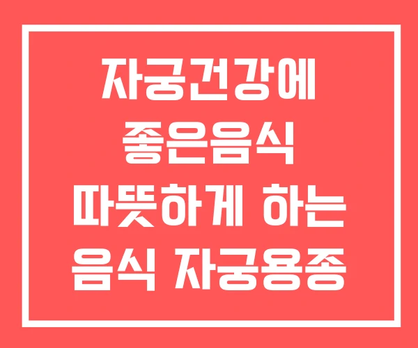 자궁건강에 좋은음식 따뜻하게 하는 음식 자궁용종