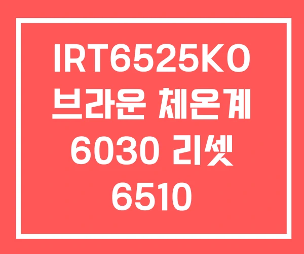 IRT6525KO 브라운 체온계 6030 리셋 6510