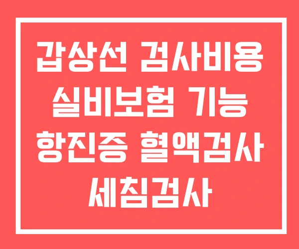 갑상선 검사비용 실비보험 기능 항진증 혈액검사 세침검사