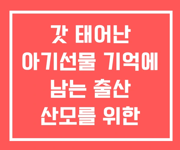 갓 태어난 아기선물 기억에 남는 출산 산모를 위한