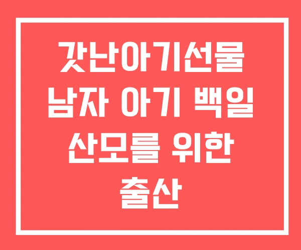 갓난아기선물 남자 아기 백일 산모를 위한 출산