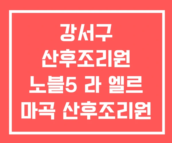 강서구 산후조리원 노블5 라 엘르 마곡 산후조리원 가격