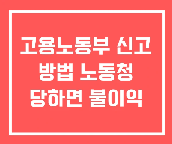 고용노동부 신고 방법 노동청 당하면 불이익 고용노동부 신고 방법 노동청 당하면 불이익