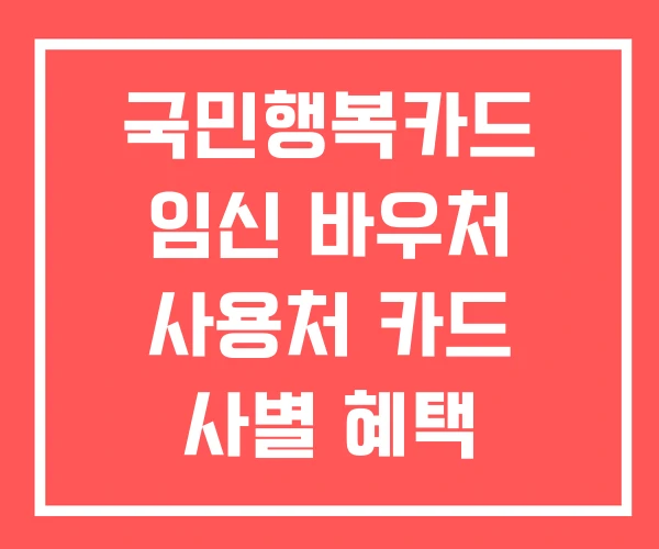 국민행복카드 임신 바우처 사용처 카드 사별 혜택 국민행복카드 임신 바우처 사용처 카드 사별 혜택
