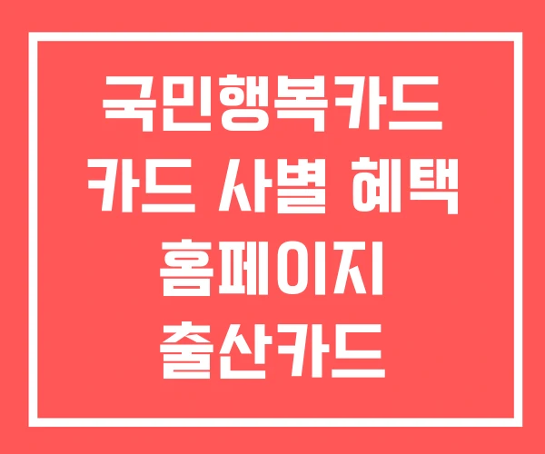 국민행복카드 카드 사별 혜택 홈페이지 출산카드 국민행복카드 카드 사별 혜택 홈페이지 출산카드