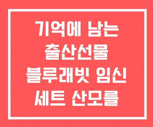 기억에 남는 출산선물 블루래빗 임신 세트 산모를 위한