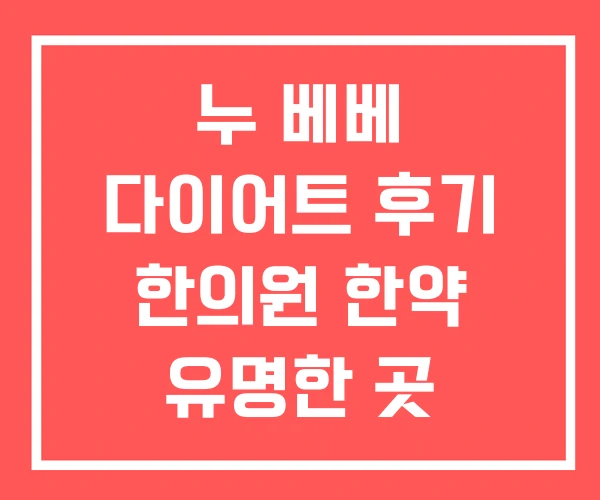 누 베베 다이어트 후기 한의원 한약 유명한 곳